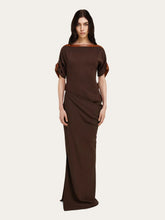 Ferragamo Espresso Brown Long Viscose Dress