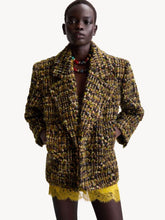 Saint Laurent Khaki Grey Green Tweed Single-Breasted Blazer