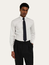 Ferragamo Dark Blue Gancini Silk Jacquard Tie