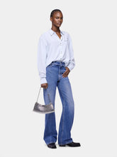Rabanne Light Blue Straight-Leg Jeans with Fringe