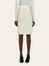 Ferragamo Parchment Satin Midi Skirt with String Ties