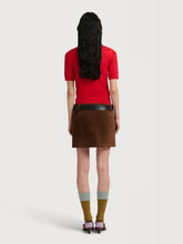 Marni Sudan Brown Crust Leather Mini Skirt