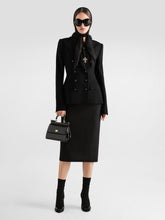 Dolce & Gabbana Black Double Wool Crêpe Pencil Skirt