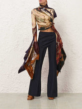 Zimmermann Night Sky Draped Flared Denim Trousers