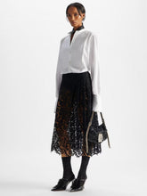 Fendi Black Macramé Lace Pleated Midi Skirt