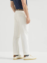 Brunello Cucinelli White Cotton Gabardine Pleated Trousers