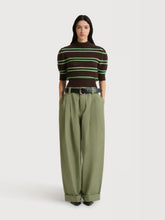 Marni Pale Mint Green Pleated Canvas Trousers