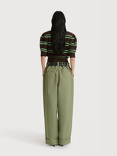 Marni Pale Mint Green Pleated Canvas Trousers