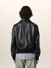 Ami Paris Black Lamb Leather Zip Jacket