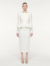 Roland Mouret Cream Crepe Pencil Midi Skirt
