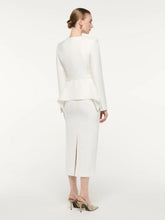 Roland Mouret Cream Crepe Pencil Midi Skirt