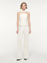 Roland Mouret Cream Scarf Neckline Bustier Top