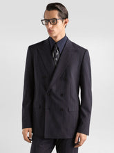 Dolce & Gabbana Navy Blue Martini Light Pinstriped Wool Blazer