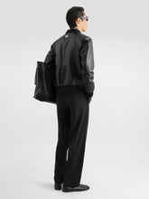 Dolce & Gabbana Black Calfskin Leather Bomber Jacket