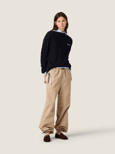 Miu Miu Navy Virgin Wool Crewneck Pullover