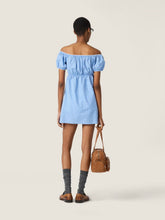 Miu Miu Celeste Blue Cotton Mini Dress