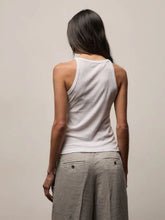 James Perse White Ribbed High Neck Cami