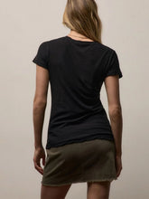 James Perse Black Sheer Slub V-Neck T-Shirt