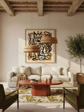 Ornate Beige Suzani Killim Hand Embroidered Wool Rug