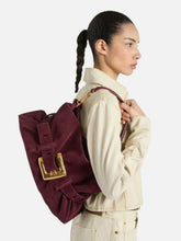 Balmain Burgundy Anthem Medium Suede Leather Bag
