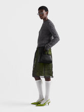 Prada Black Passage Small Leather Bag with Re-Nylon Flap