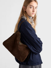 Prada Brown Aimée Medium Suede Shoulder Bag