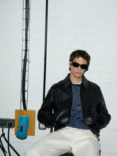Ami Paris Black Lamb Leather Zip Jacket