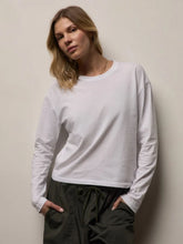 James Perse White Vintage Boxy Long-Sleeved Top