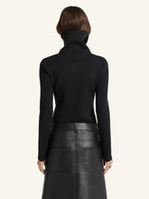 Courrèges Black High Collar Merino Wool Sweater