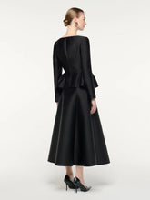Roland Mouret Black Full Taffeta Midi Skirt