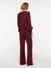 Roland Mouret Burgundy Wide Fit Wool Silk Trousers