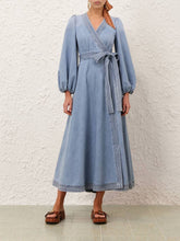 Zimmermann Skylark Blue Indra Denim Midi Dress