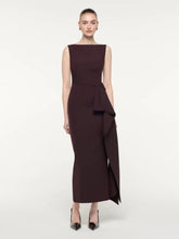 Roland Mouret Brown Sleeveless Column Midi Dress