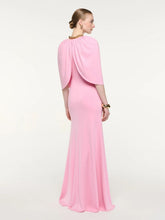 Roland Mouret Pink Gathered Cape Jersey Gown