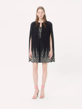 Valentino Garavani Black and Silver Embroidered Compact Drap Cape