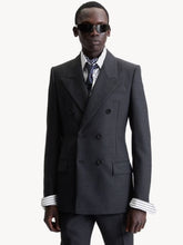 Saint Laurent Anthracite Double-Breasted Wool Blazer