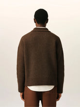 Ami Paris Chocolate Brown Ami de Coeur Alpaca Polo