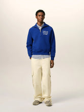 Ami Paris Royal Blue Embroidered Zip Sweatshirt