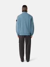 Stone Island Steel Blue Organic Cotton Half-Zip Sweatshirt