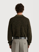 Marni Black Wool Polo Sweater with Lurex