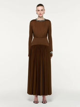 Roland Mouret Dark Olive Embellished Gathered Maxi Dress