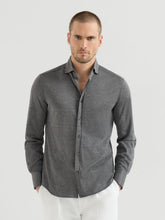 Brunello Cucinelli Dark Grey Silk and Cotton Jersey Shirt