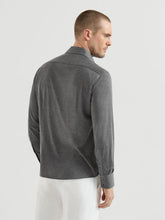 Brunello Cucinelli Dark Grey Silk and Cotton Jersey Shirt