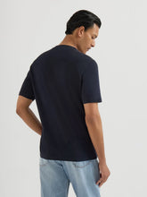 Brunello Cucinelli Navy Blue Cotton Jersey Logo T-Shirt