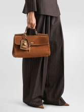 Dolce & Gabbana Camel Medium My Sicily Suede Handbag
