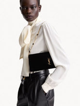 Saint Laurent Black Kate Velvet Clutch Bag