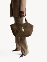 Saint Laurent Light Musk Icare Medium Quilted Suede Bag