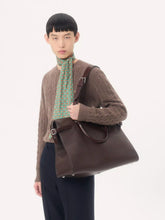 Valentino Garavani Dark Brown Antibes Grained Leather Duffle Bag