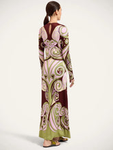 La DoubleJ Kells Swirl Burgundy Jersey Maxi Dress