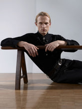 Lemaire Black Crepe Cotton Studded Shirt
